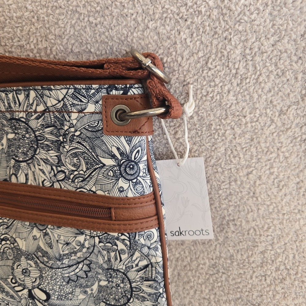 Sakroots Artist Circle Flat Crossbody Navy Spirit Desert Print Floral Purse‎ Bag - Picture 4 of 13